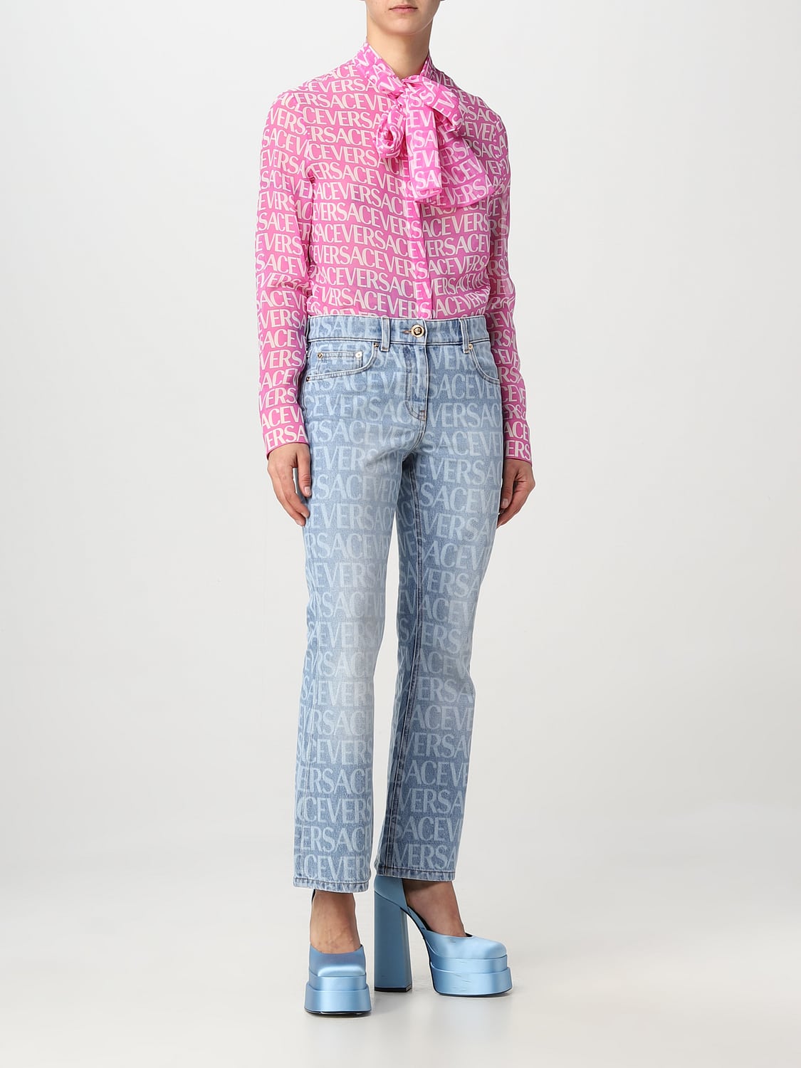 VERSACE HEMDBLUSE: Hemdbluse damen Versace, Pink - Img 2