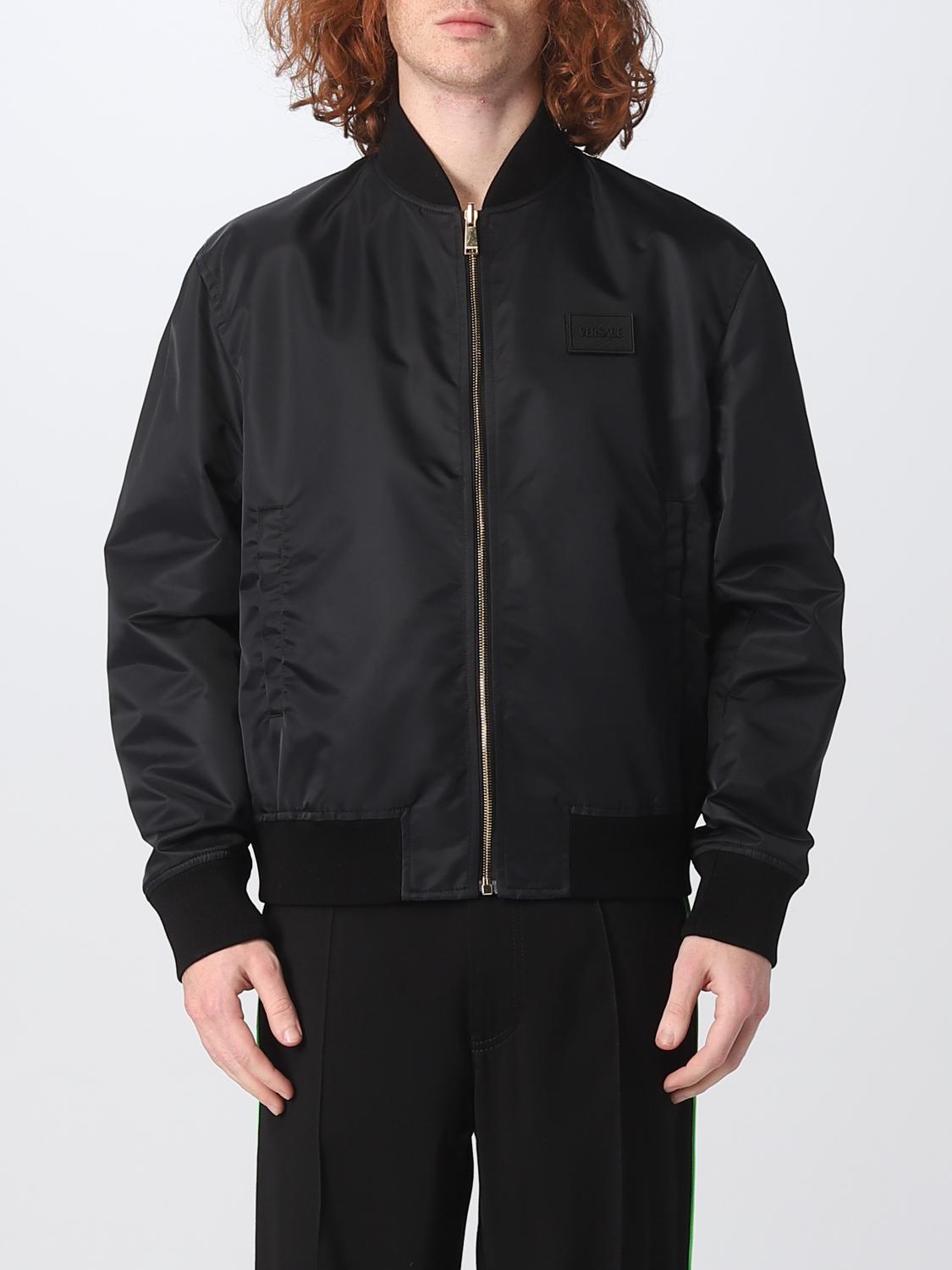 VERSACE JACKET: Versace bomber jacket in nylon, Navy - Img 1