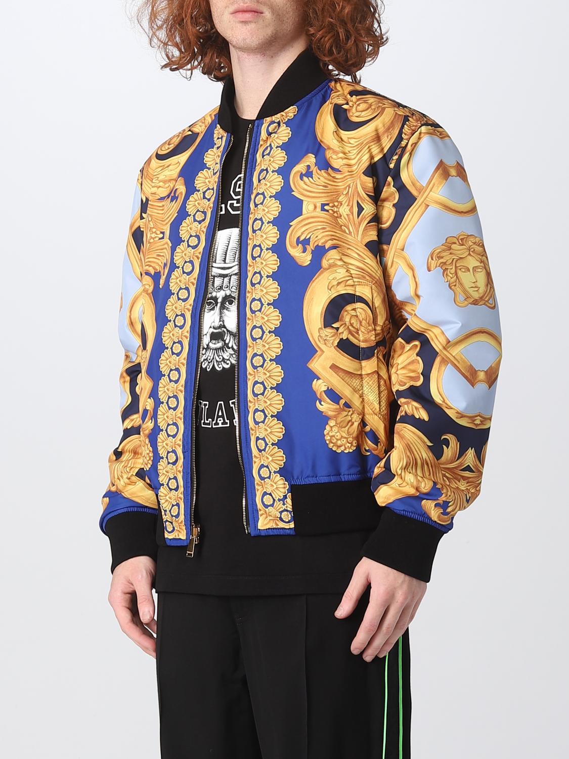 VERSACE JACKET: Versace bomber jacket in nylon, Navy - Img 4