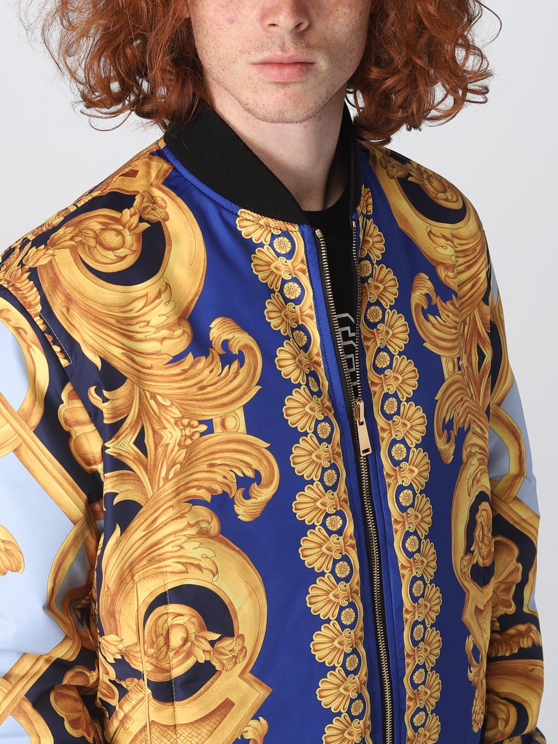 VERSACE JACKET: Versace bomber jacket in nylon, Navy - Img 5