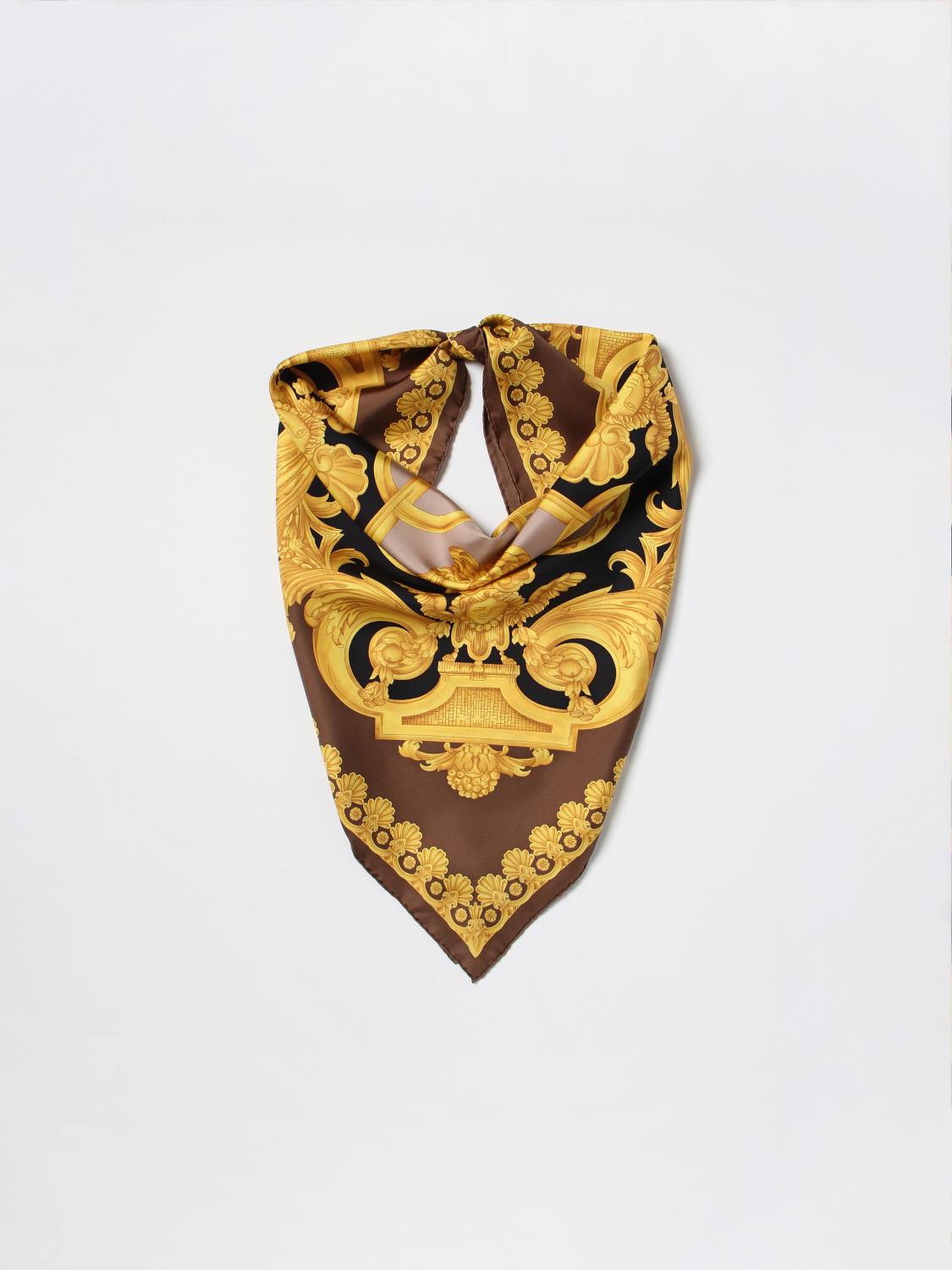 VERSACE FOULARD: Foulard Versace in seta con stampa Baroque, Moro - Img 2