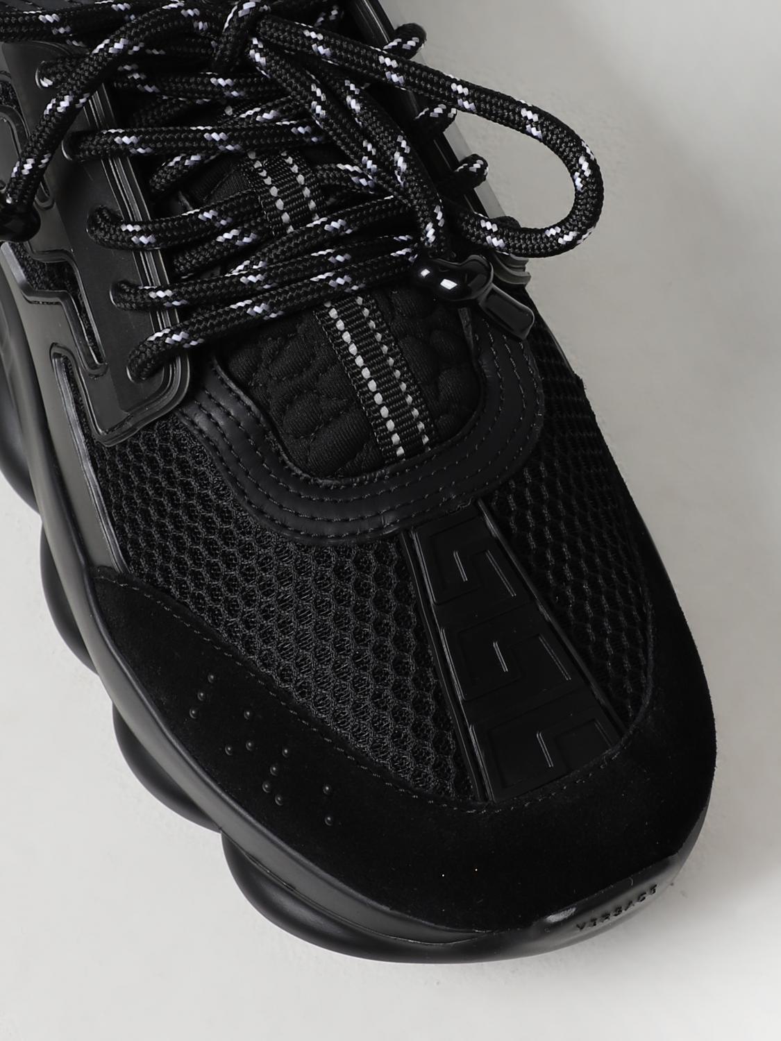 Versace Chain Reaction sneakers in mesh and leather - Black
