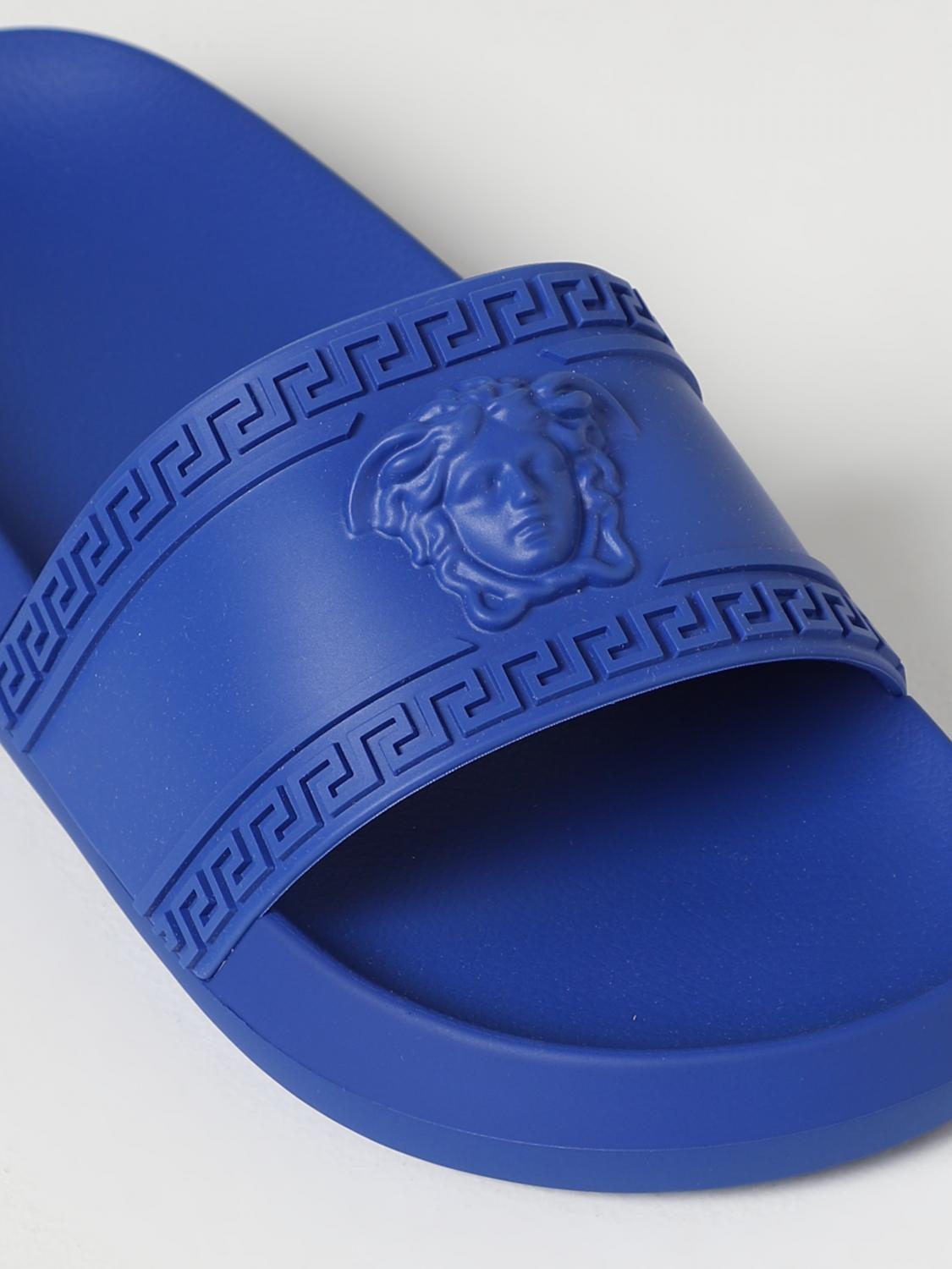 Versace rubber slides with embossed Medusa and Greca - Royal  display picture 1