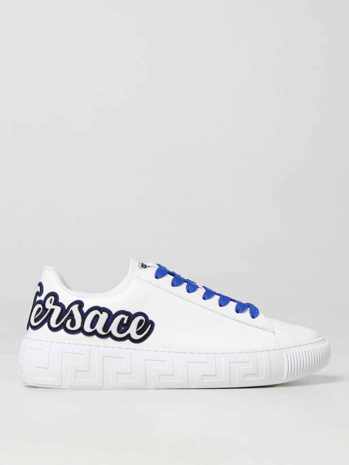 VERSACE SNEAKERS: Sneakers Versace in pelle, Bianco - Img 1