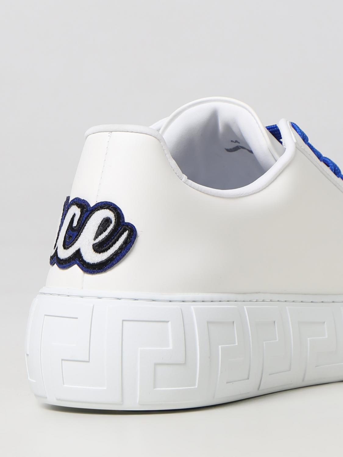 VERSACE SNEAKERS: Sneakers Versace in pelle, Bianco - Img 3