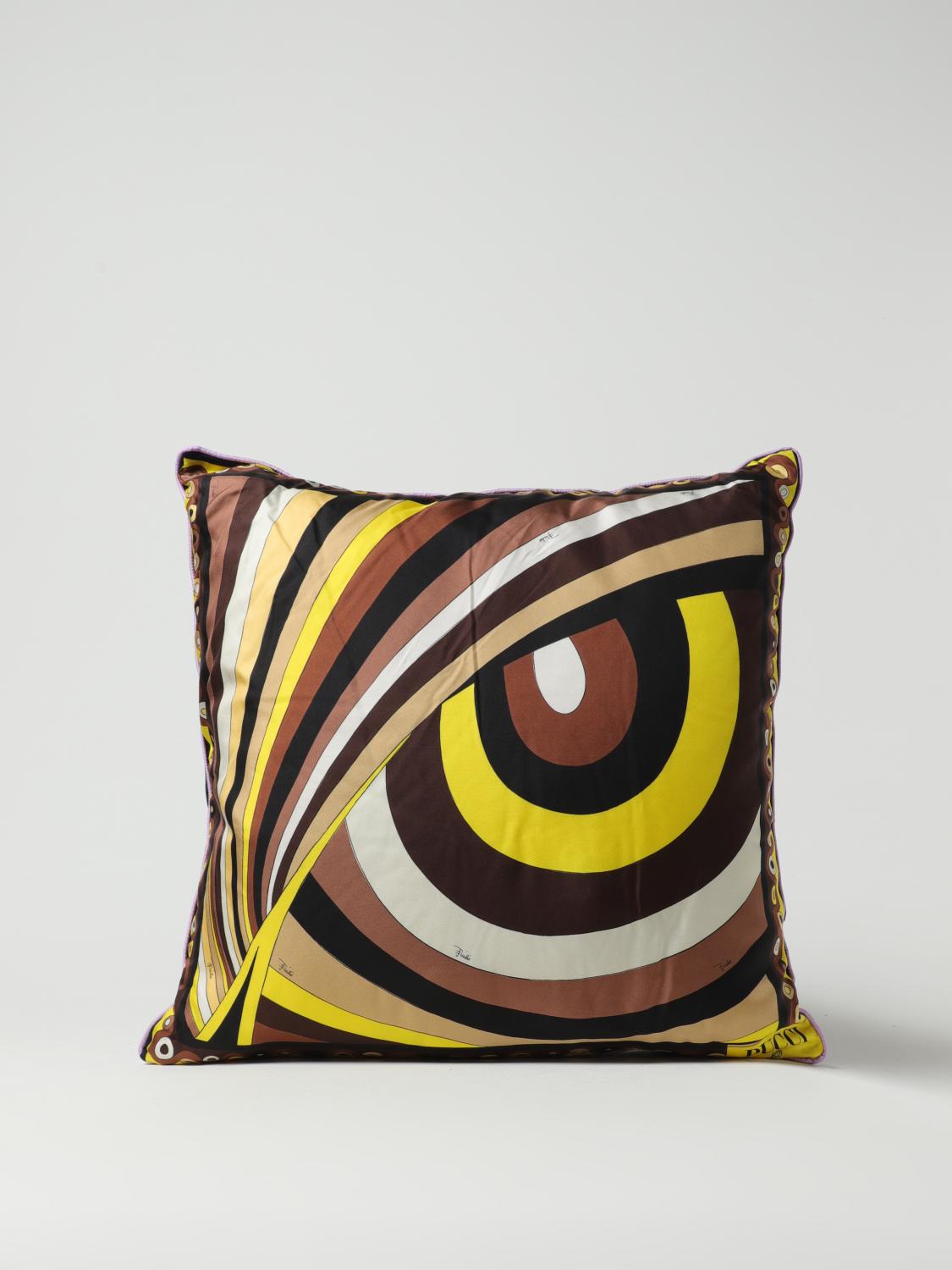 Pucci cushion in printed silk - Yellow | 3EAF533E051 | GIGLIO.COM