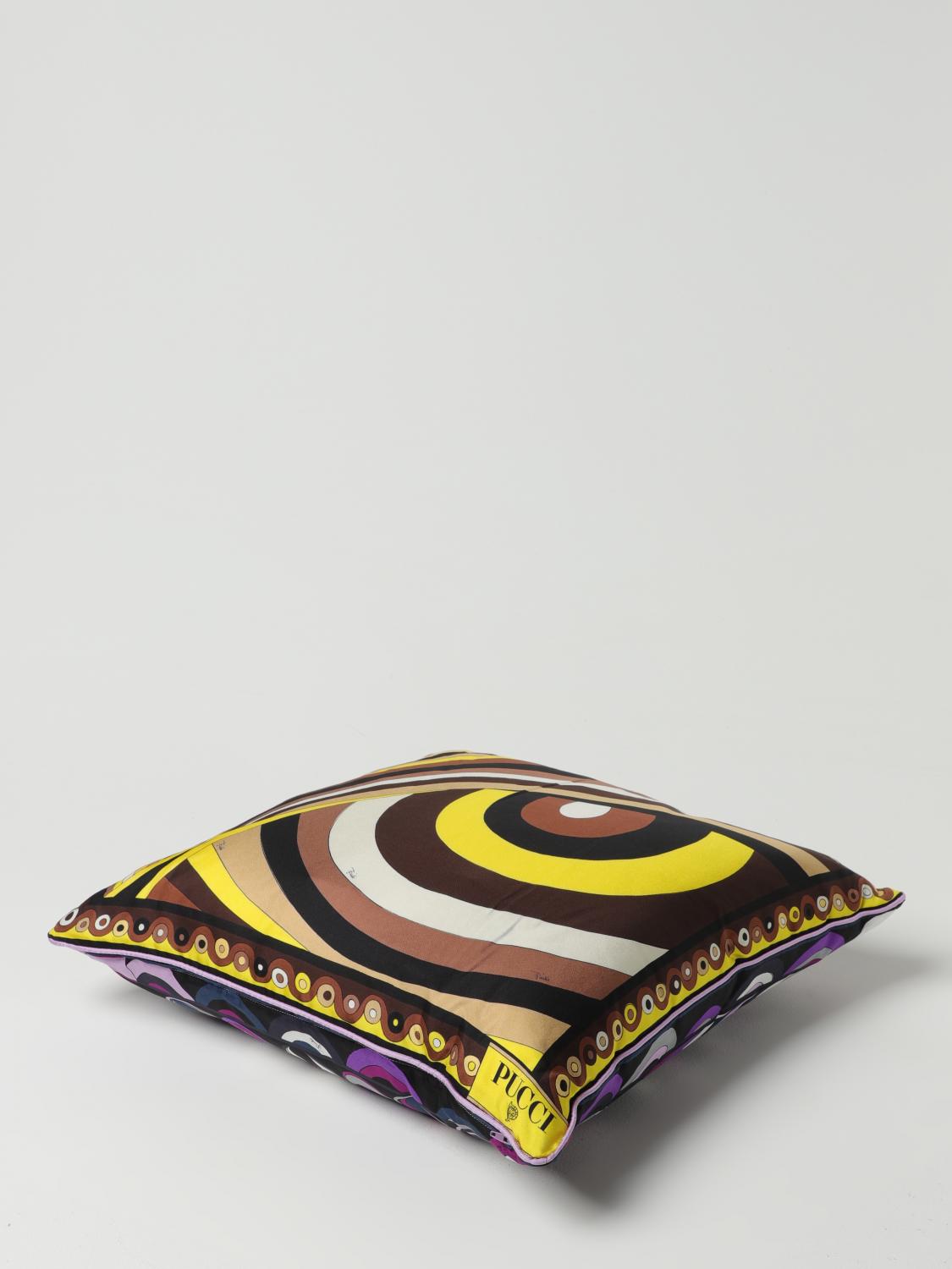 Pucci cushion in printed silk - Yellow | 3EAF533E051 | GIGLIO.COM