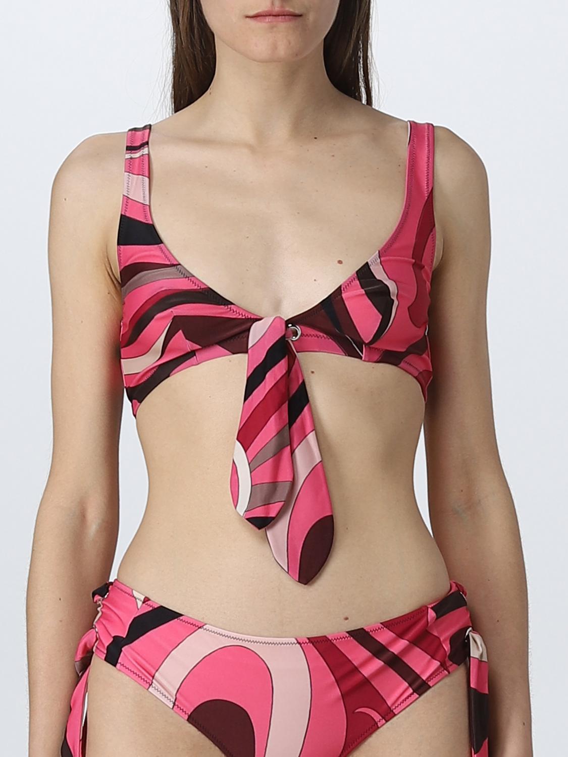 PUCCI COSTUME: Top Bikini Pucci in lycra, Rosa - Img 1