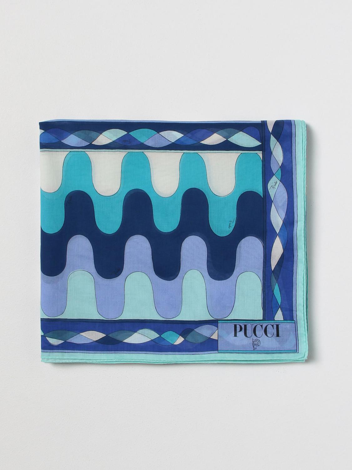 PUCCI PAREO: Pareo Capri Pucci in cotone stampato, Blue - Img 1