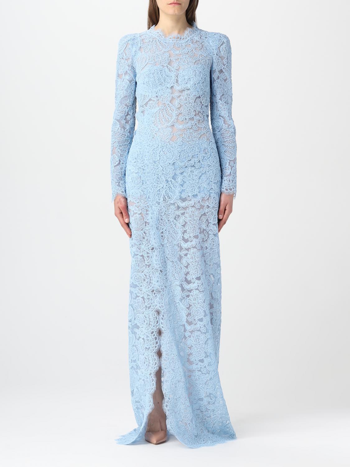 ermanno scervino blue dress Ermanno Scervino - Blue mini dress with lace D422Q313UNZ