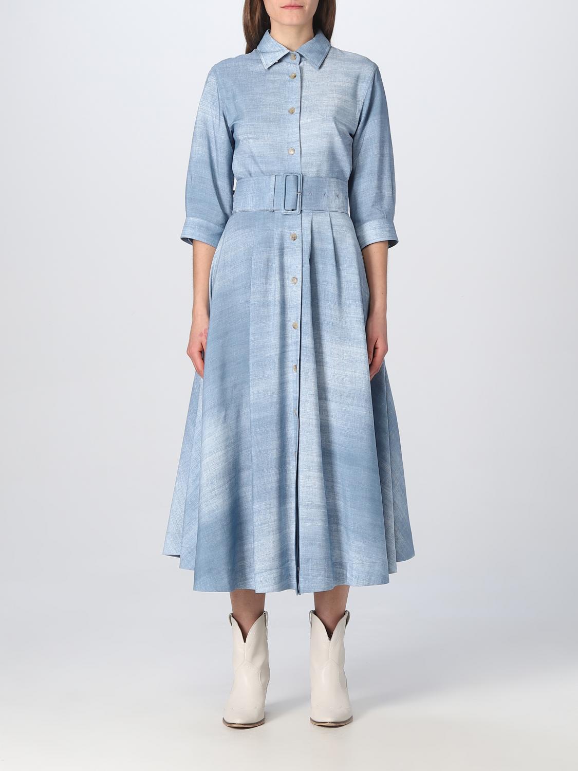 ermanno scervino blue dress Ermanno Scervino Linen Mini Dress in Blue, Women's XS