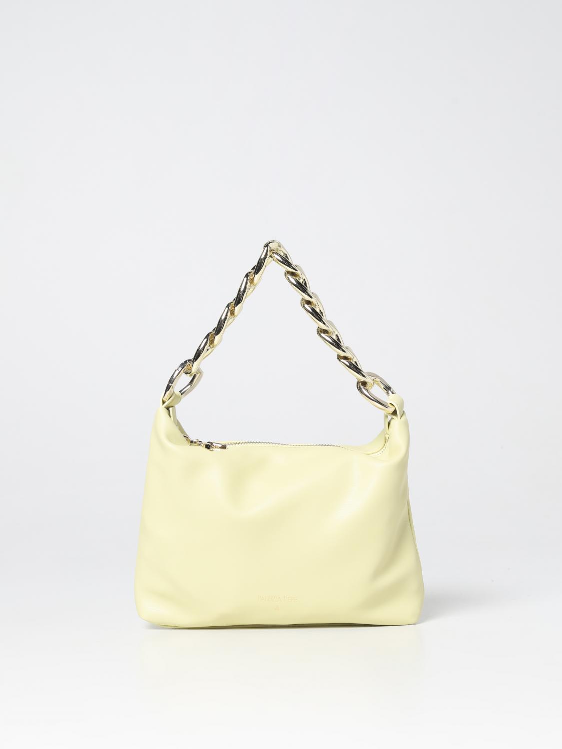 PATRIZIA PEPE BORSA A SPALLA: Borsa Patrizia Pepe in nappa sintetica, Giallo - Img 1