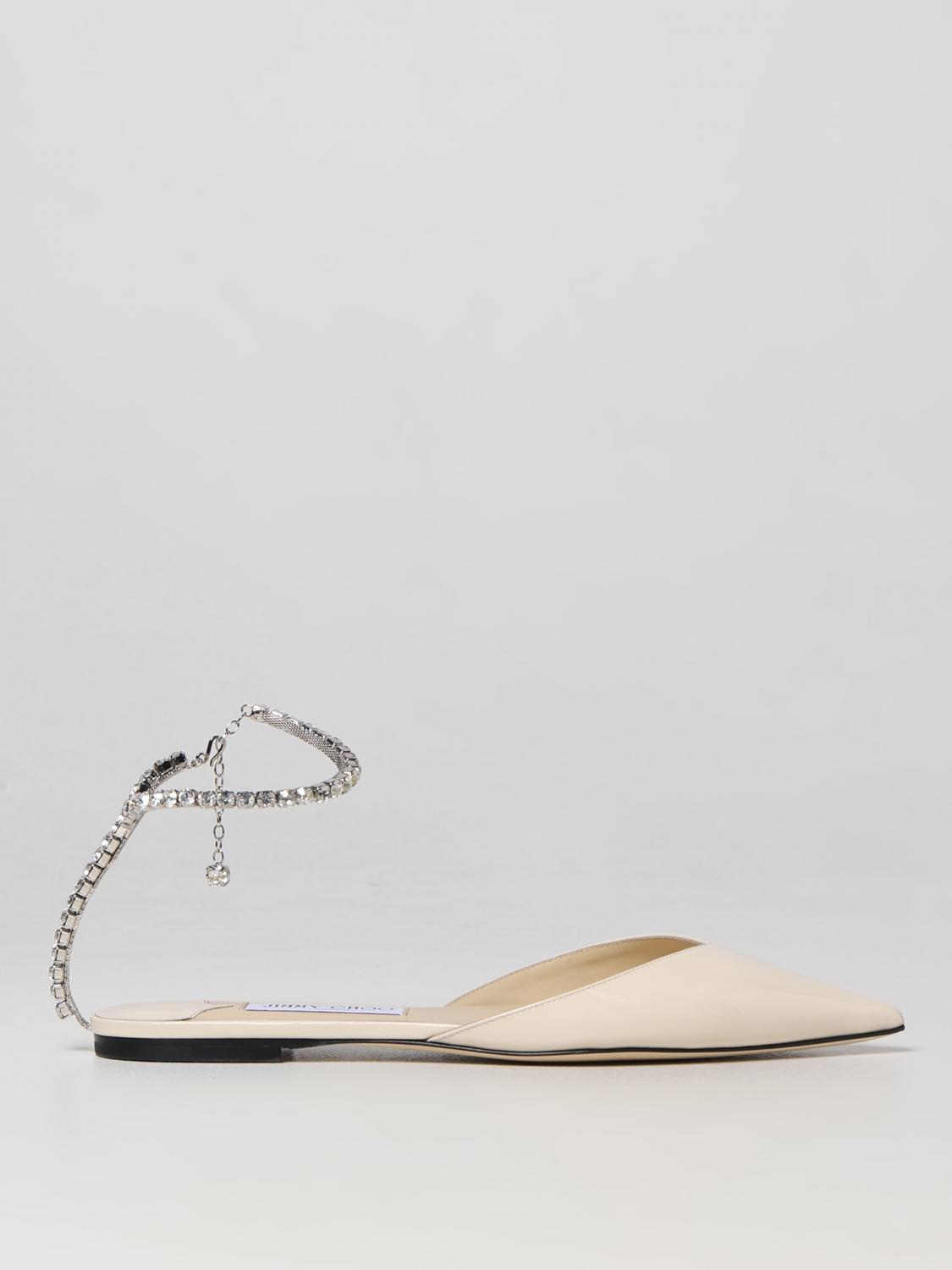 JIMMY CHOO BALLERINE: Ballerina Saeda Jimmy Choo in vernice, Burro - Img 1