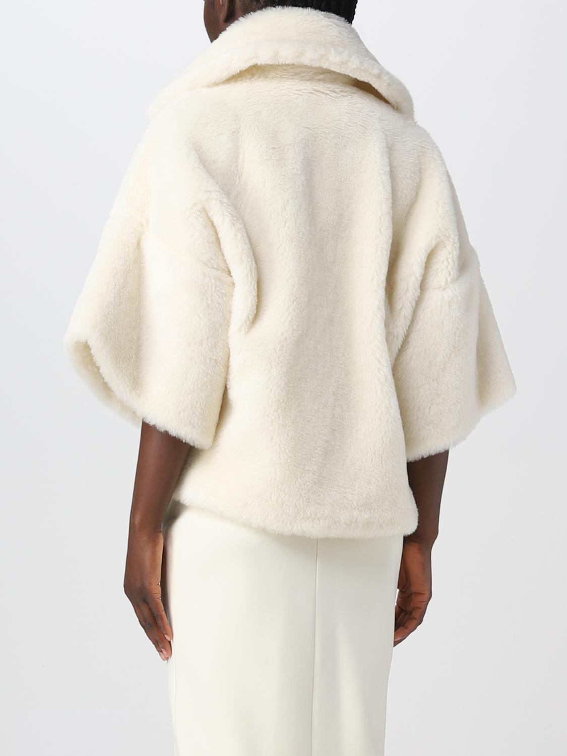 MAX MARA COAT: Max Mara wool blend caban, White - Img 3