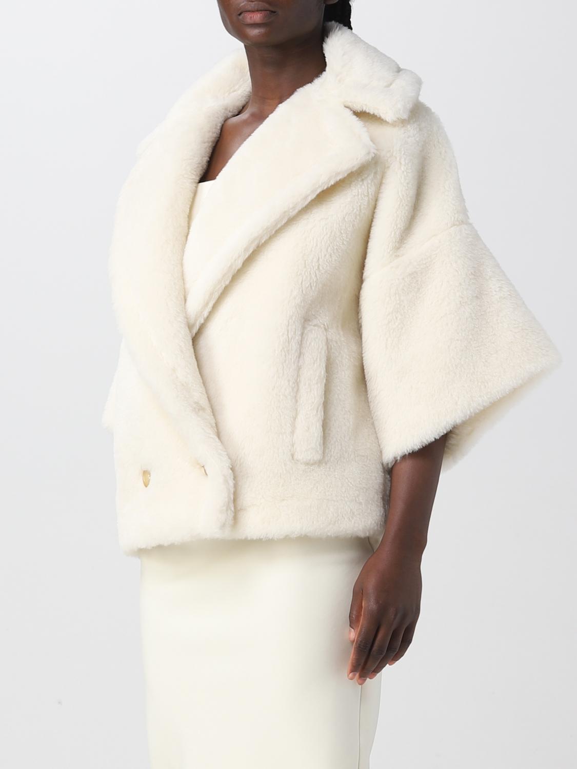 MAX MARA COAT: Max Mara wool blend caban, White - Img 4