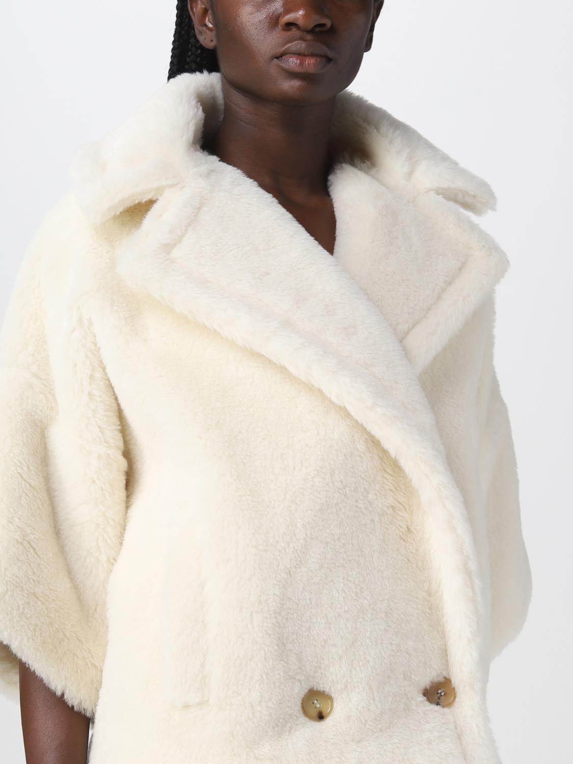 MAX MARA COAT: Max Mara wool blend caban, White - Img 5