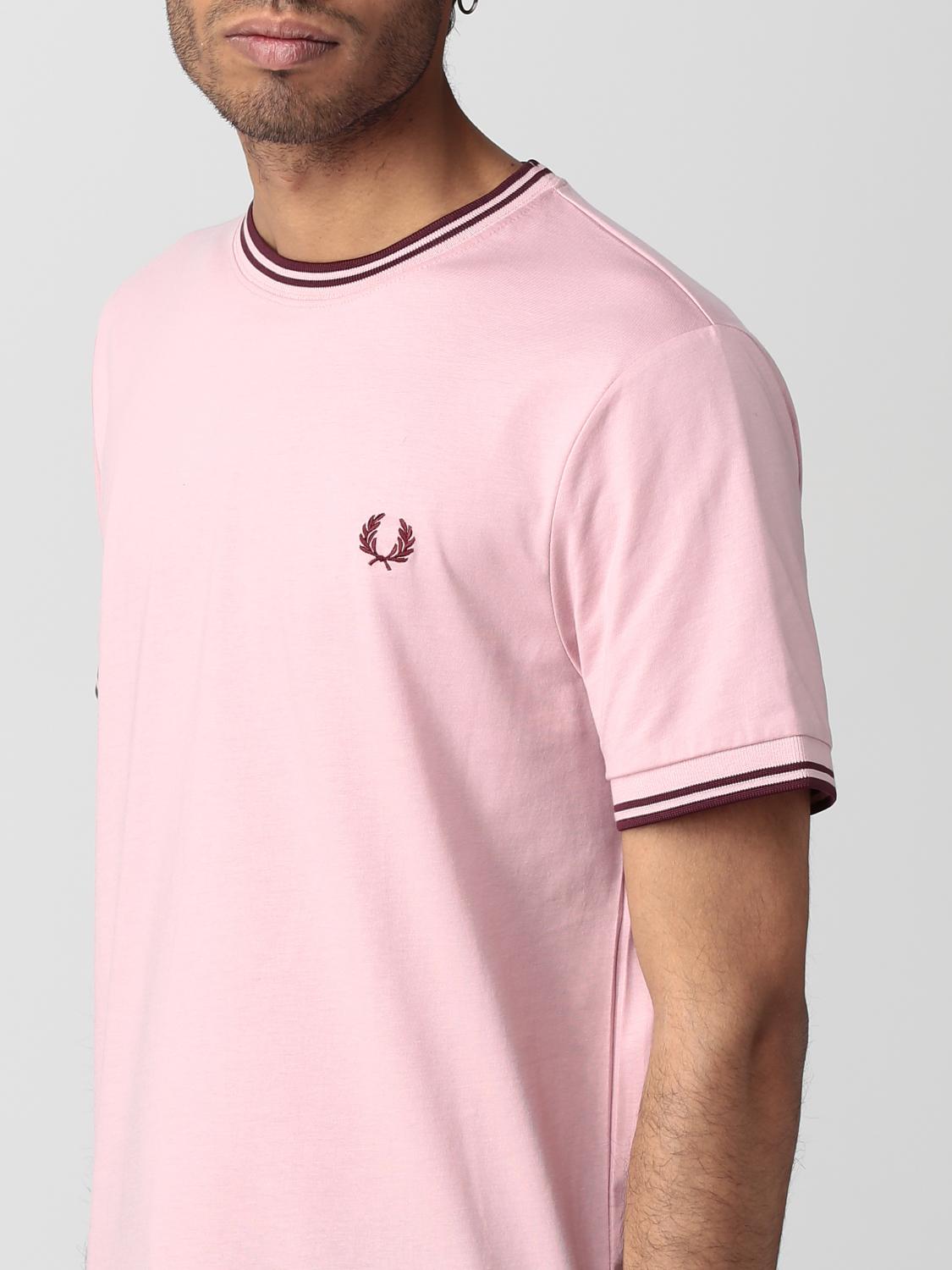 FRED PERRY T恤: T恤 男士 Fred Perry, 粉色 - Img 3