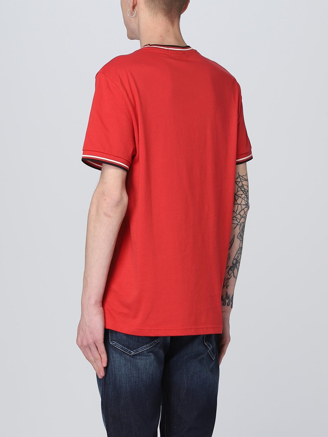 FRED PERRY T恤: T恤 男士 Fred Perry, 红色 - Img 2