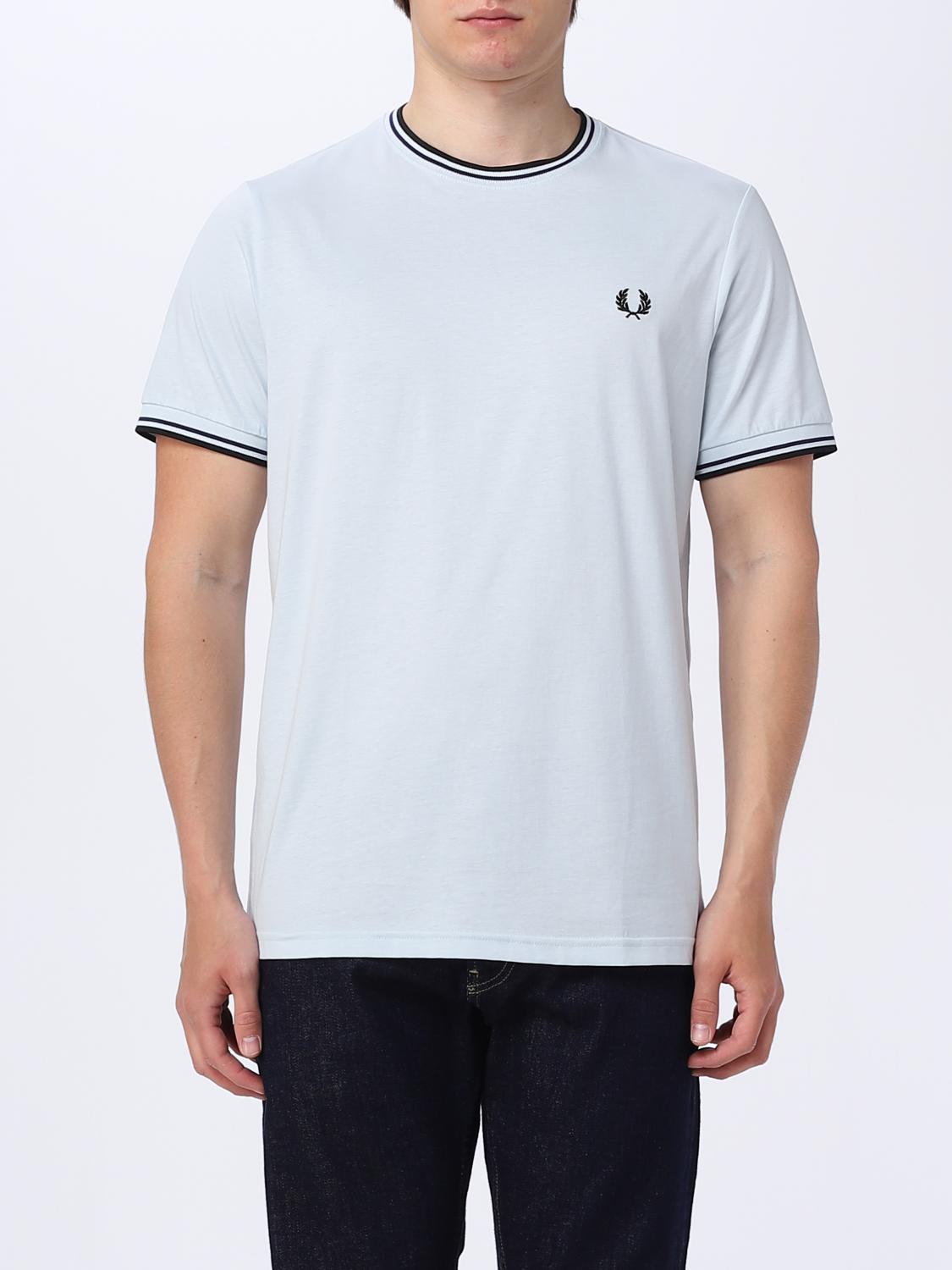 FRED PERRY T-SHIRT: T-shirt Fred Perry in cotone, Ghiaccio - Img 1