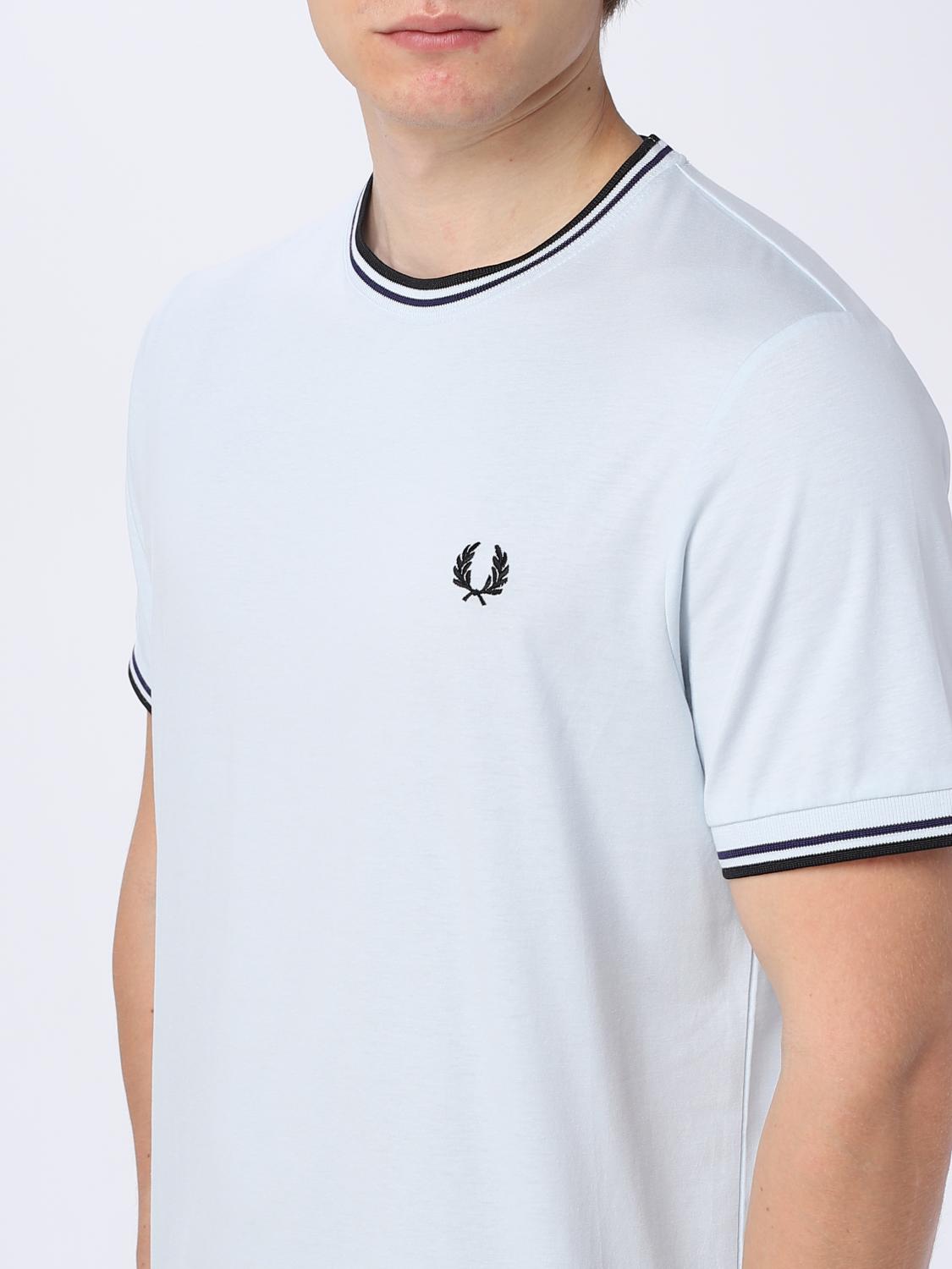 FRED PERRY T-SHIRT: T-shirt Fred Perry in cotone, Ghiaccio - Img 3