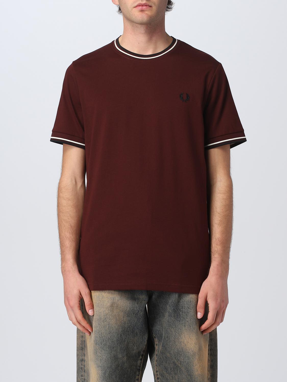 FRED PERRY T-SHIRT: T-shirt men Fred Perry, Burgundy - Img 1