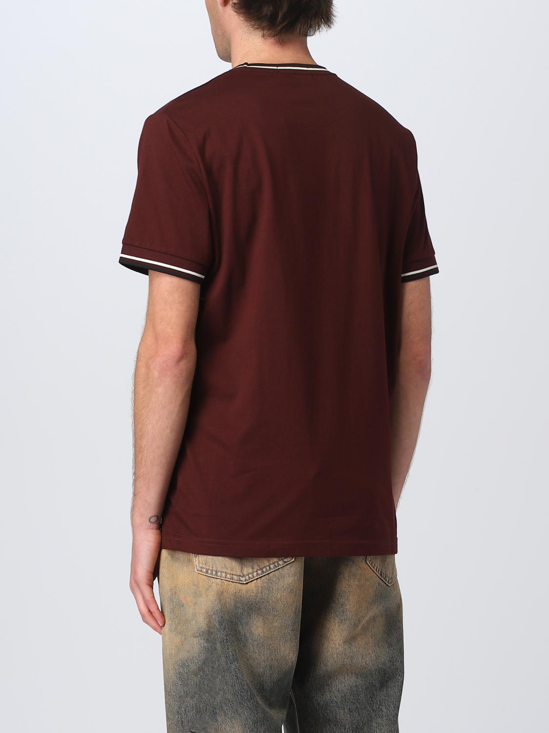 FRED PERRY T-SHIRT: T-shirt men Fred Perry, Burgundy - Img 2