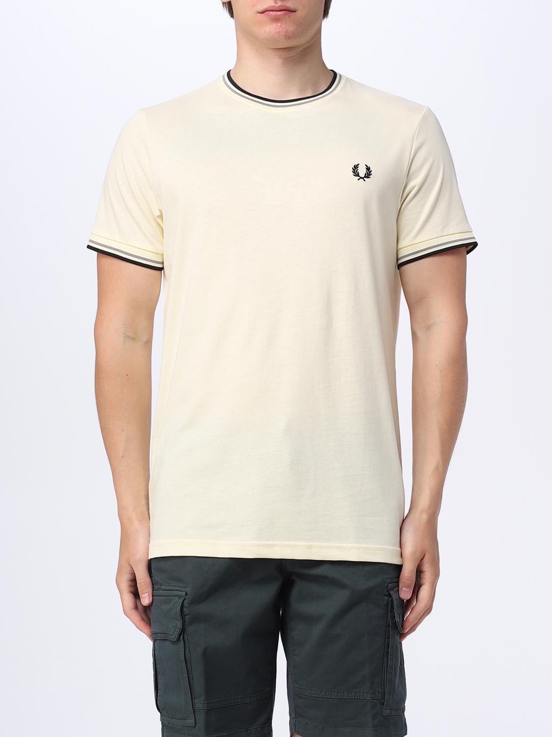 FRED PERRY T-SHIRT: T-shirt men Fred Perry, Cream - Img 1