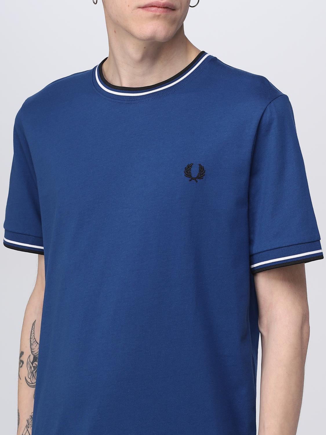 FRED PERRY T-SHIRT: T-shirt men Fred Perry, Cobalt - Img 3