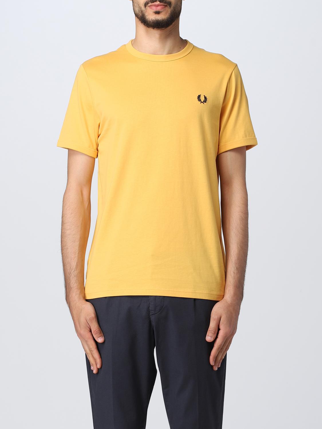 FRED PERRY T-SHIRT: T-shirt men Fred Perry, Yellow - Img 1