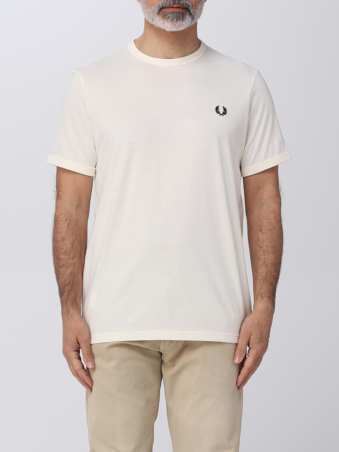 FRED PERRY ФУТБОЛКА: Футболка Мужское Fred Perry, Сливки - Img 1