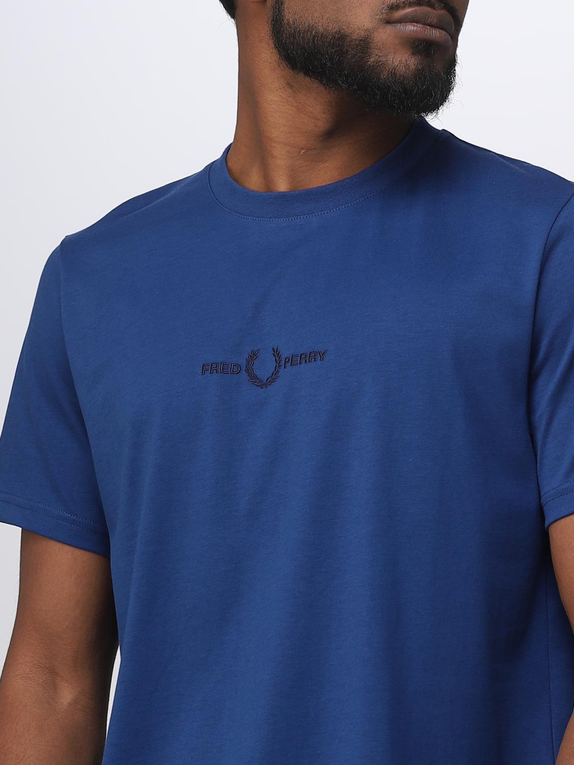 FRED PERRY T-SHIRT: T-shirt men Fred Perry, Blue - Img 3
