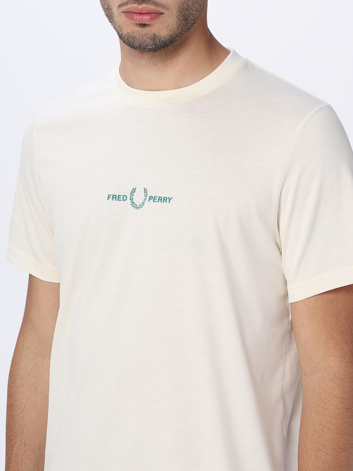 FRED PERRY T-SHIRT: T-shirt homme Fred Perry, Beige - Img 3