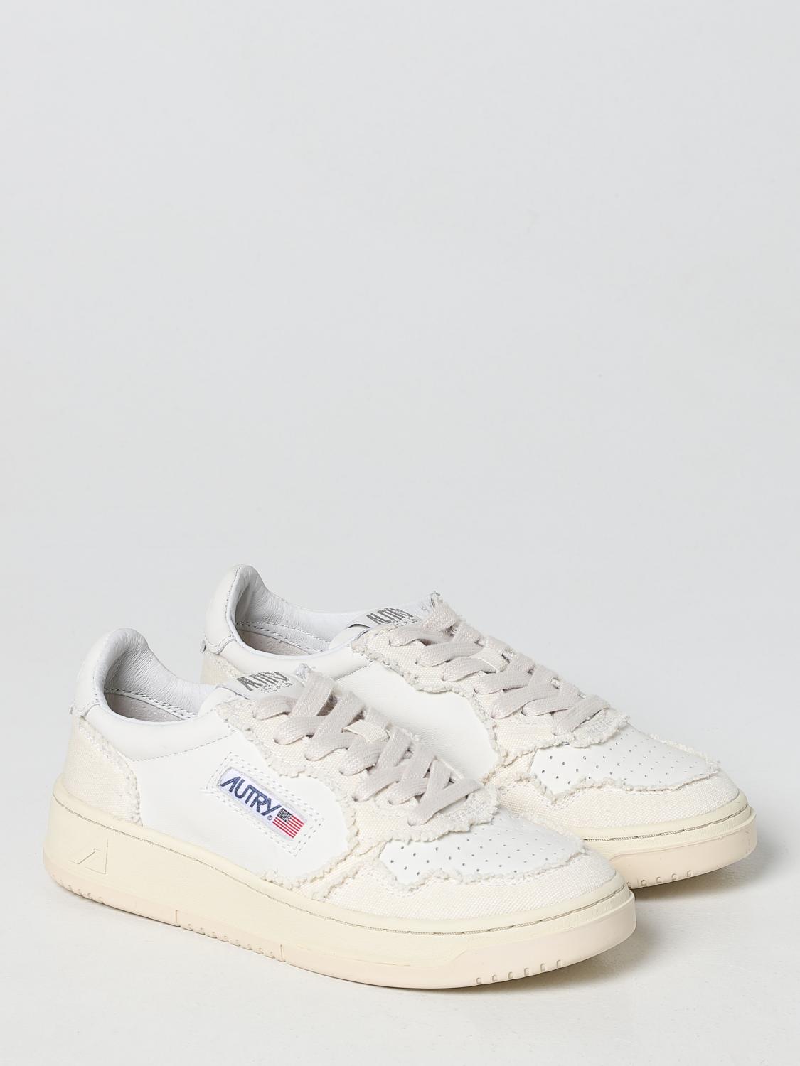 AUTRY SNEAKERS: Sneakers Medalist 01 Autry in nappa e canvas, Panna - Img 2