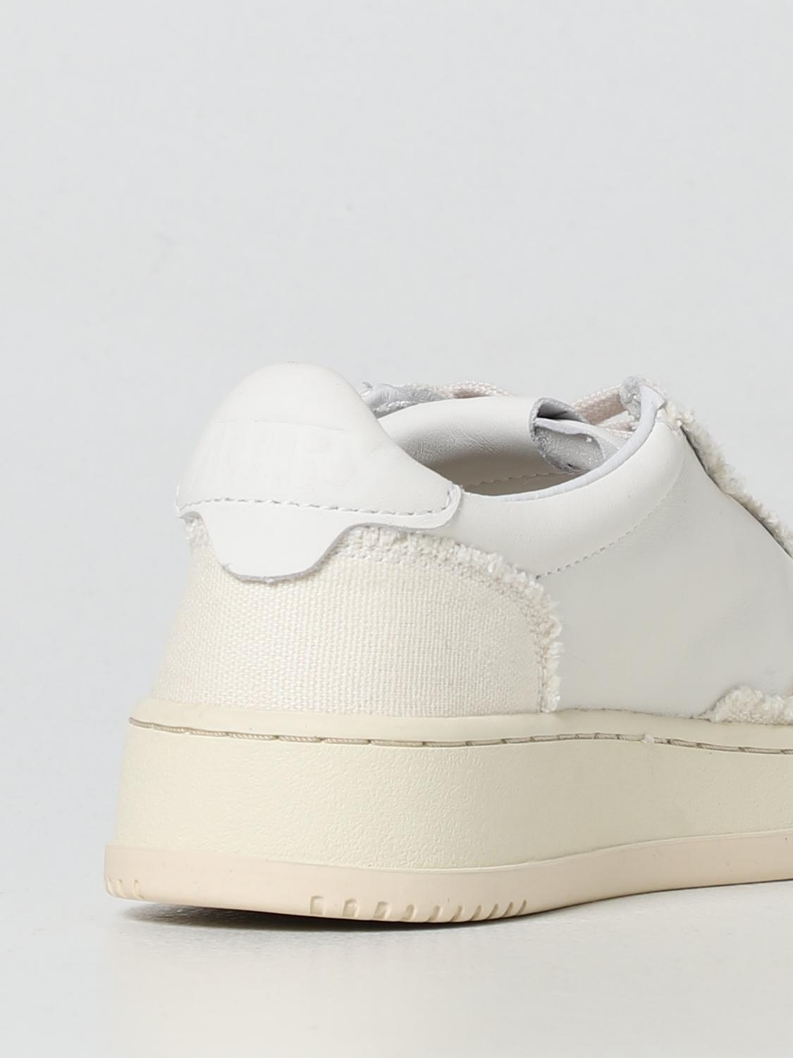 AUTRY SNEAKERS: Sneakers Medalist 01 Autry in nappa e canvas, Panna - Img 3