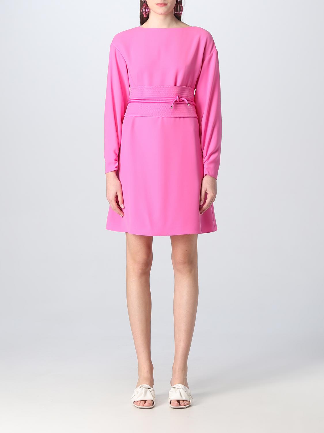 ワンピース EMPORIO ARMANI Woman Dress Fuchsia D4NA1F2NWAZ 309 Emporio Armani georgette dress with gathers for women