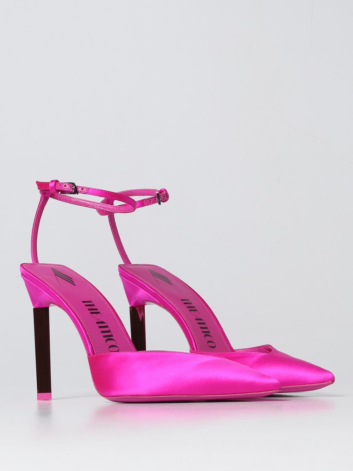The Attico Outlet: Pump Perine in satin Fuxia Scarpe Con Tacco