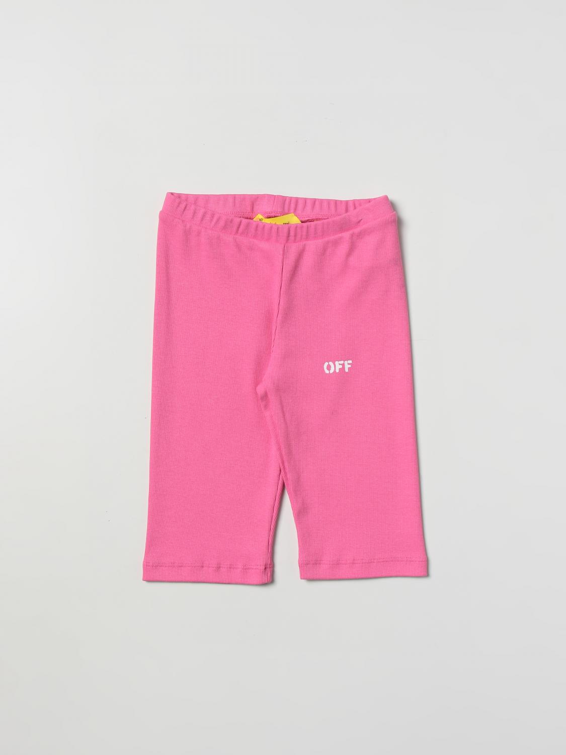 OFF-WHITE KIDS SHORT: Off-White shorts in stretch fabric, Fuchsia - Img 1