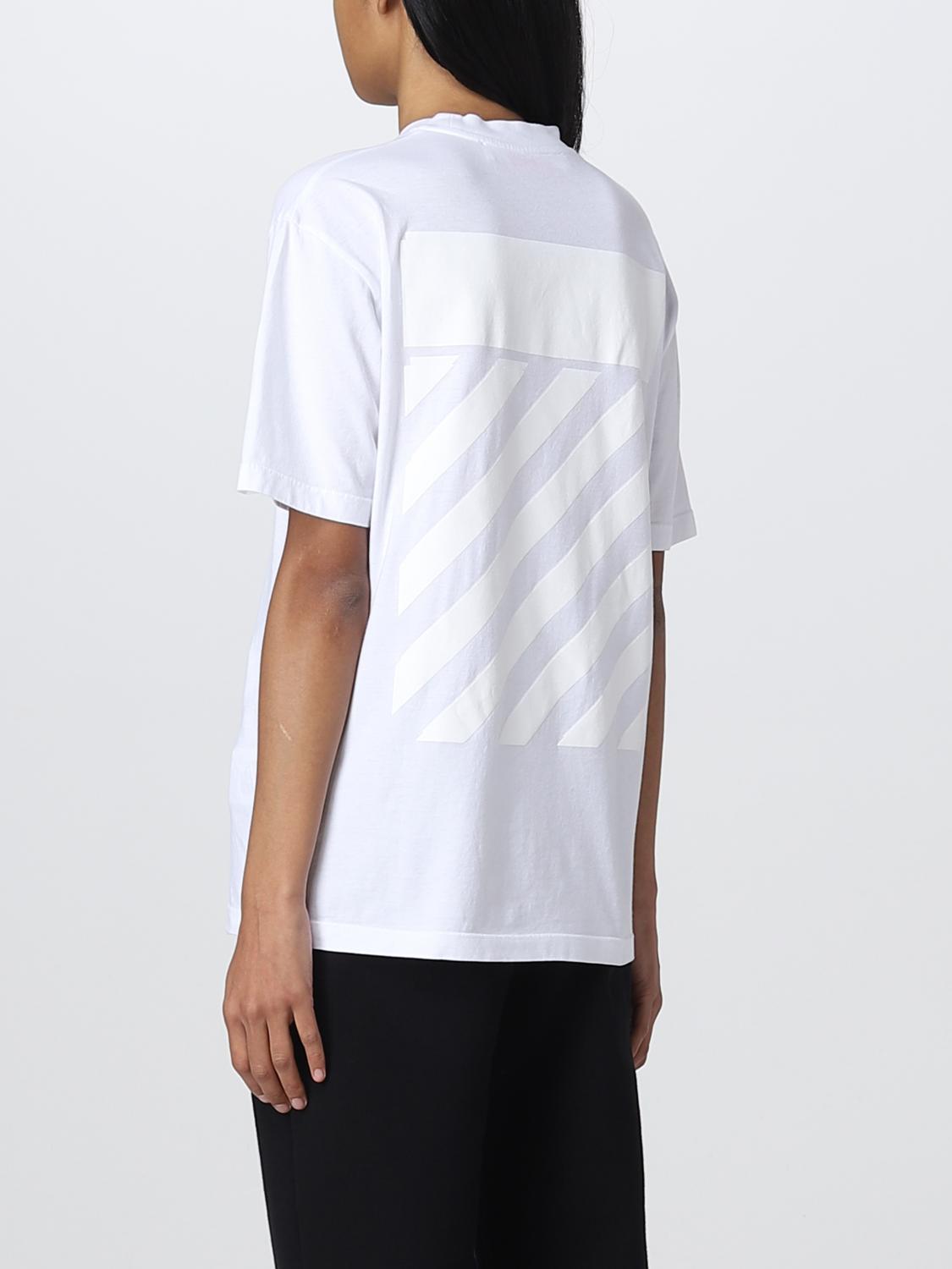 OFF-WHITE: T-shirt with logo - White | Off-White t-shirt