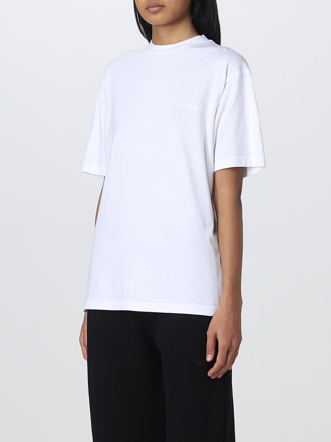 OFF-WHITE: T-shirt with logo - White | Off-White t-shirt