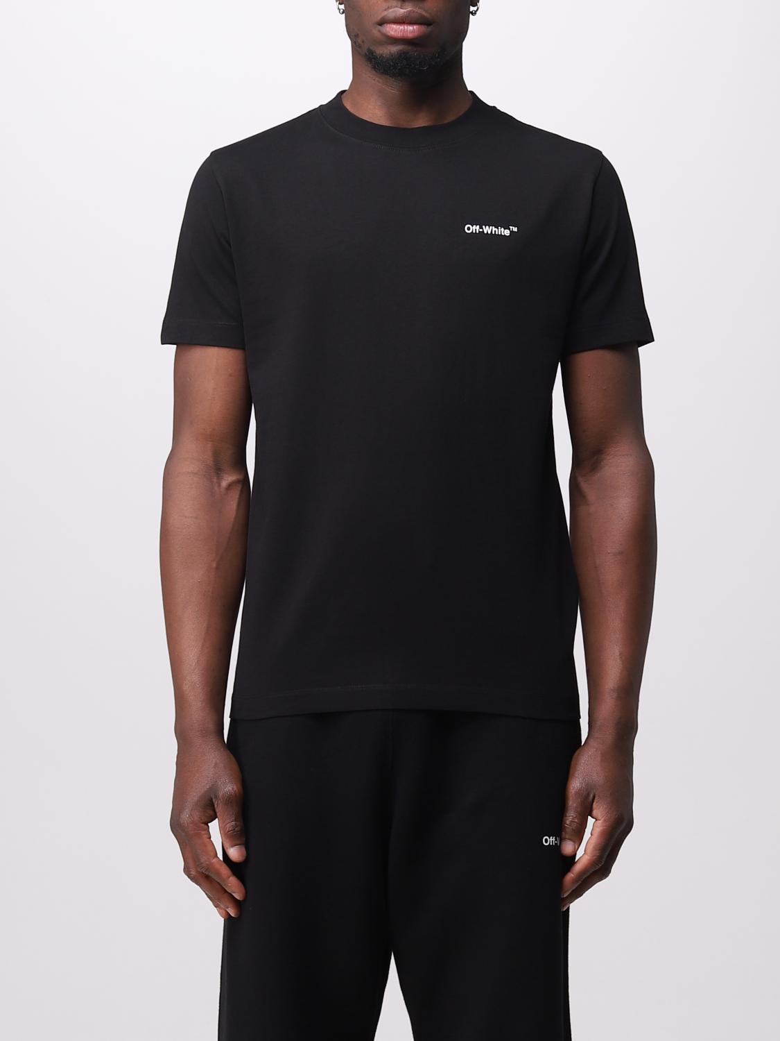 OFF-WHITE T-SHIRT: T-shirt Off-White in cotone con stampa, Nero - Img 1