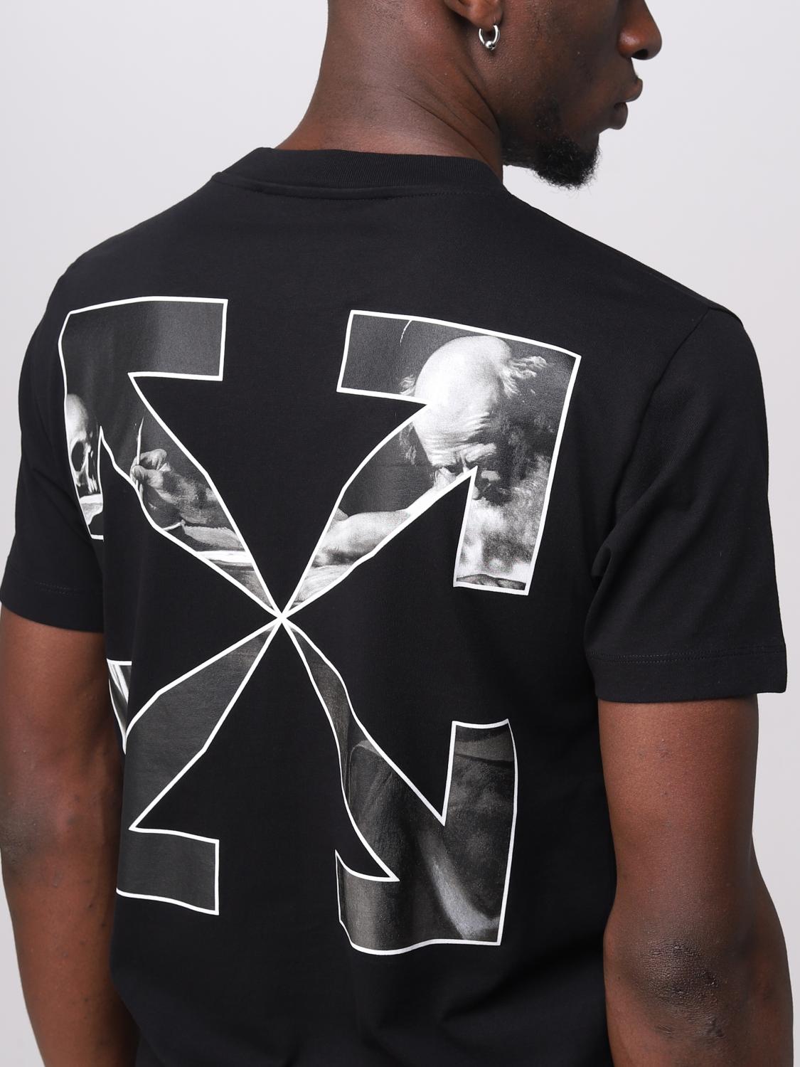 OFF-WHITE T-SHIRT: T-shirt Off-White in cotone con stampa, Nero - Img 5