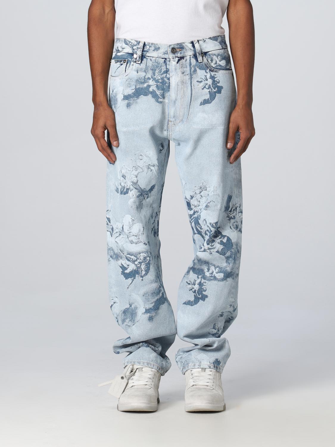 OFF-WHITE JEANS: Jeans Off-White in denim con stampa, Denim - Img 1