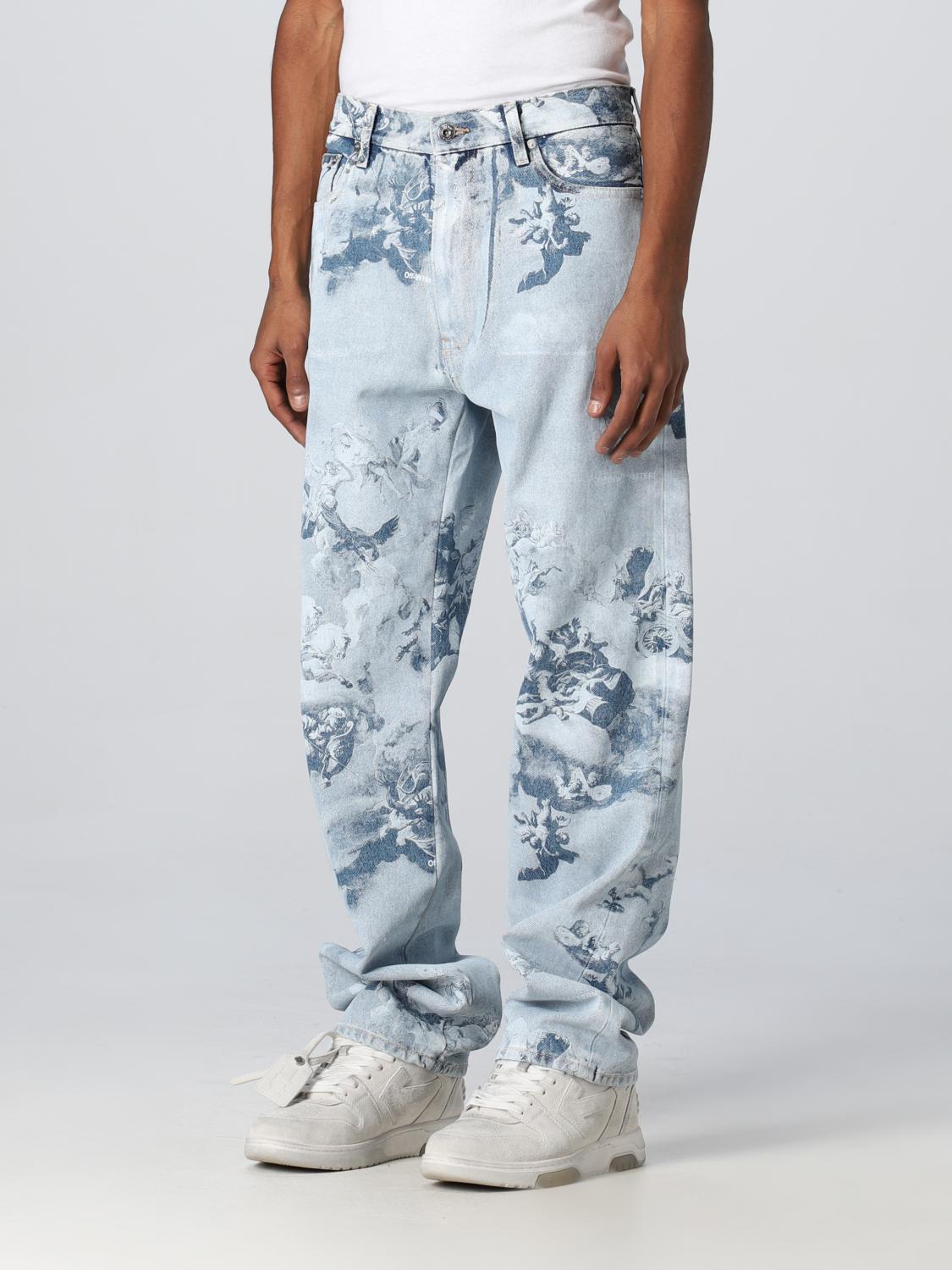 OFF-WHITE: denim jeans with print - Denim | Off-White jeans