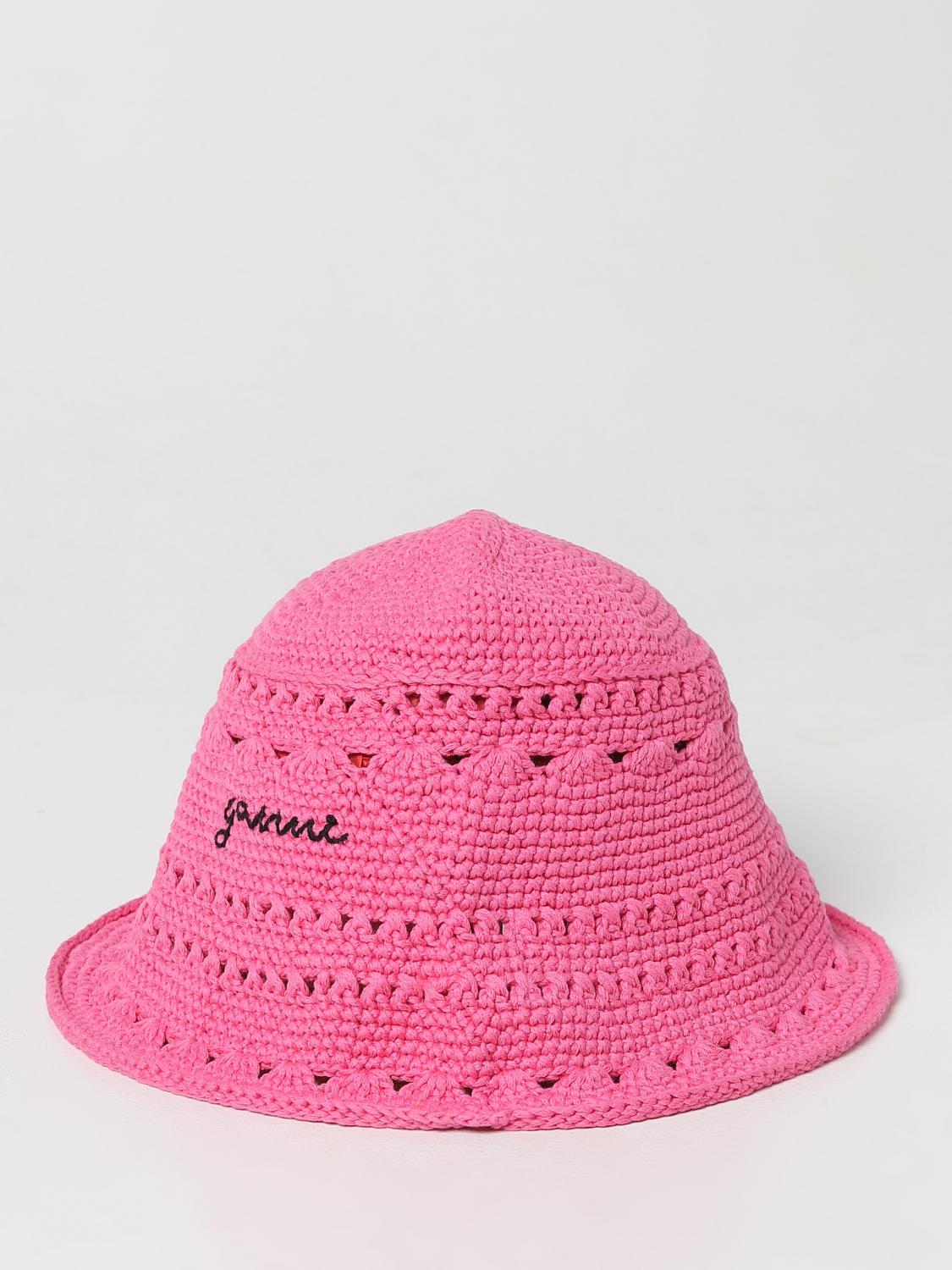 GANNI HAT: Hat woman Ganni, Pink - Img 1