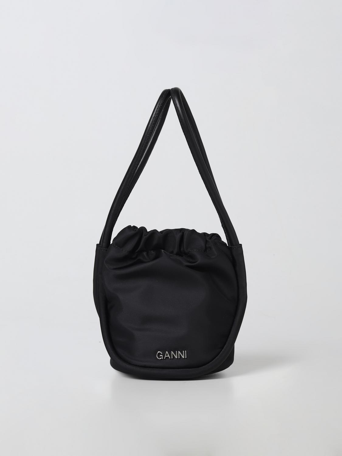 GANNI BORSA MINI: Borsa Ganni in nylon riciclato, Nero - Img 1