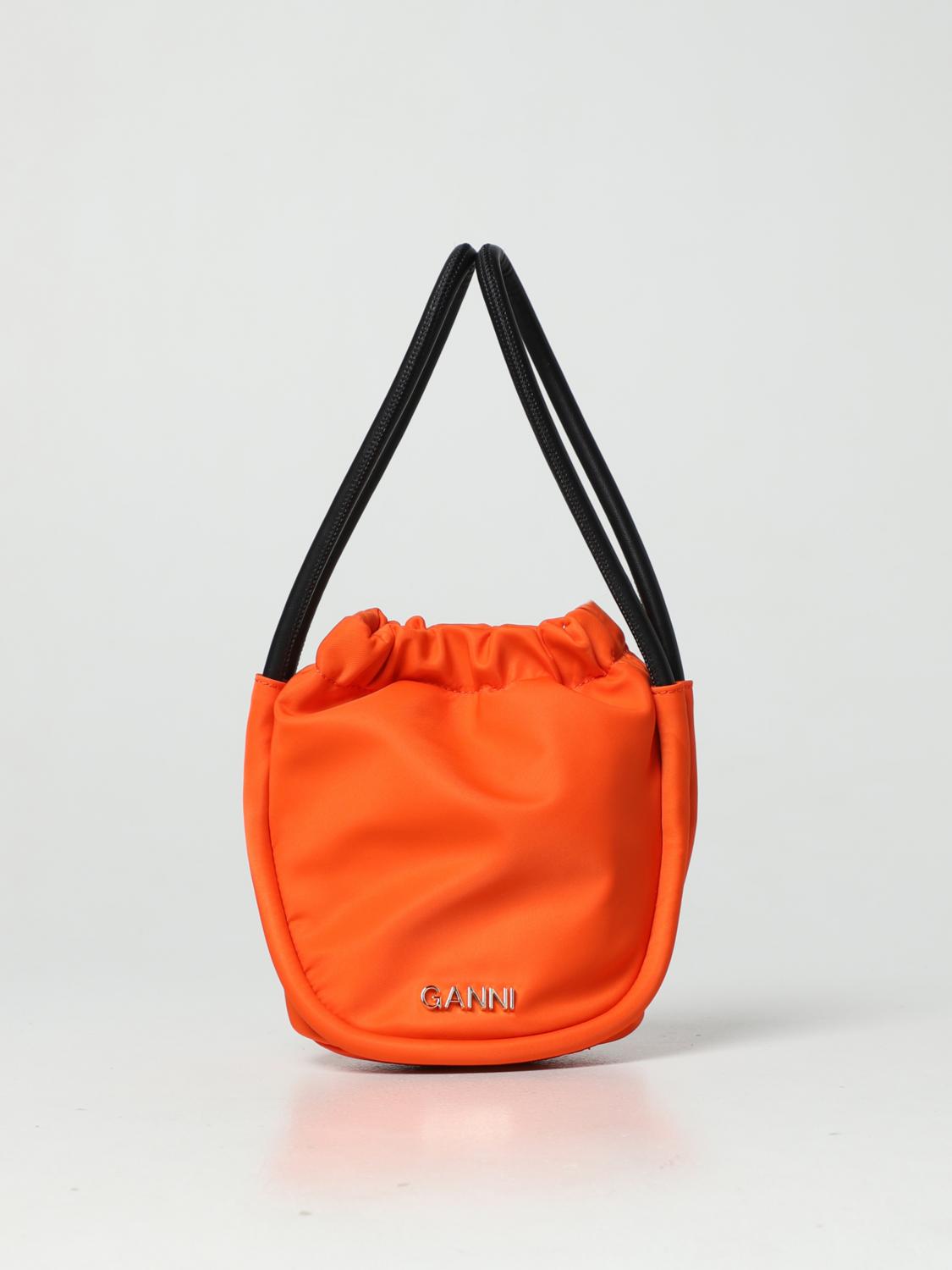 GANNI BORSA MINI: Borsa Ganni in nylon riciclato, Arancione - Img 1