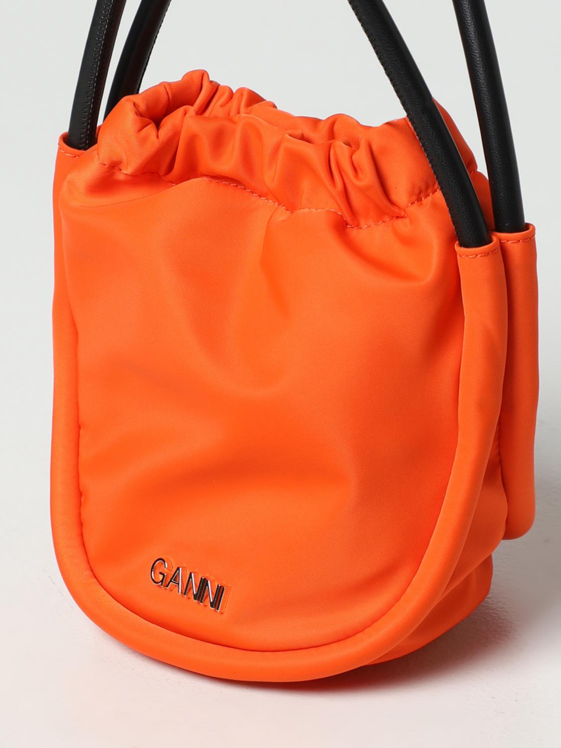 GANNI BORSA MINI: Borsa Ganni in nylon riciclato, Arancione - Img 3