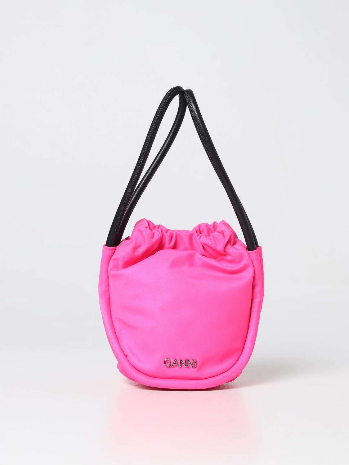 GANNI BORSA MINI: Borsa Ganni in nylon riciclato, Rosa - Img 1