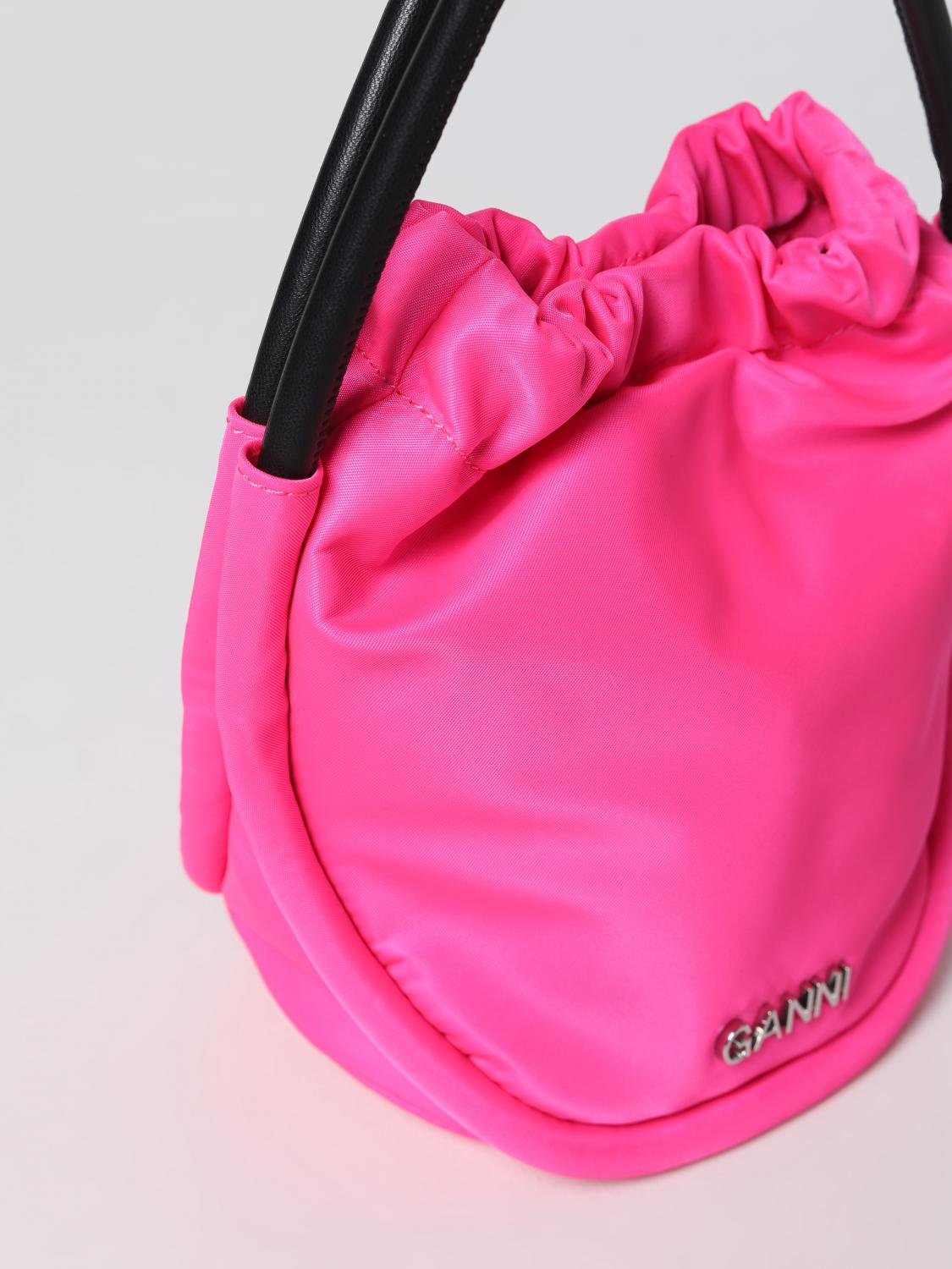 GANNI BORSA MINI: Borsa Ganni in nylon riciclato, Rosa - Img 3