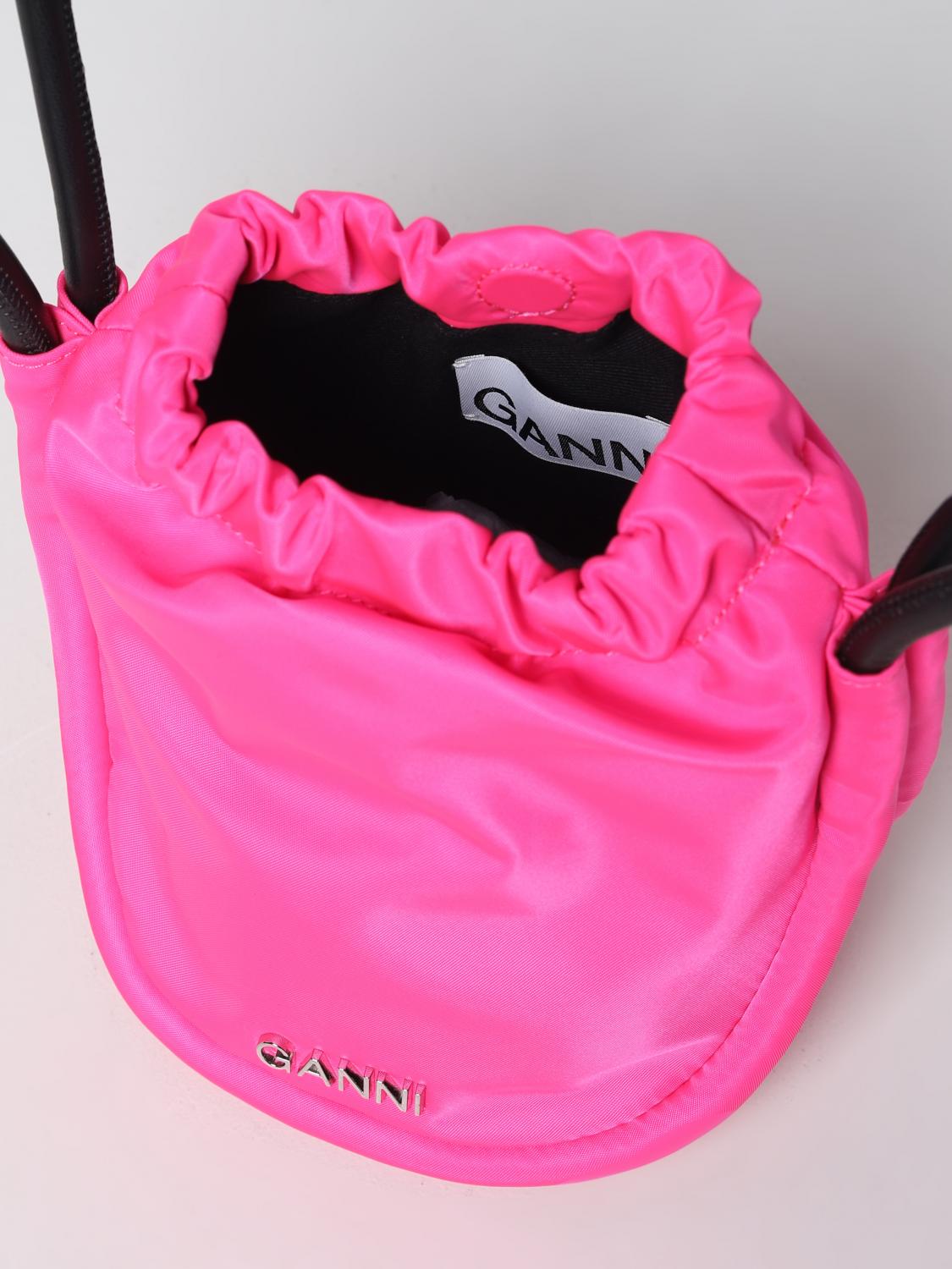 GANNI BORSA MINI: Borsa Ganni in nylon riciclato, Rosa - Img 4